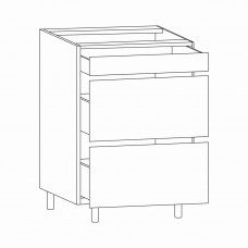 Virtuves skapītis ar atvilknēm LANGEN D60S3, beige